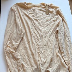 New SKIMS Long Sleeve Crew Top in Light Beige